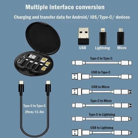 60W Multi Type-C Fast Charging Travel Cabel Set