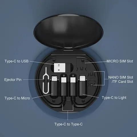 60W Multi Type-C Fast Charging Travel Cabel Set
