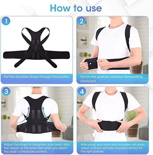 Posture Corrector Belt for Men & Women – Adjustable Back & Shoulder Support, Pain Relief & Posture Trainer