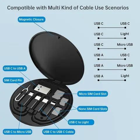 60W Multi Type-C Fast Charging Travel Cabel Set