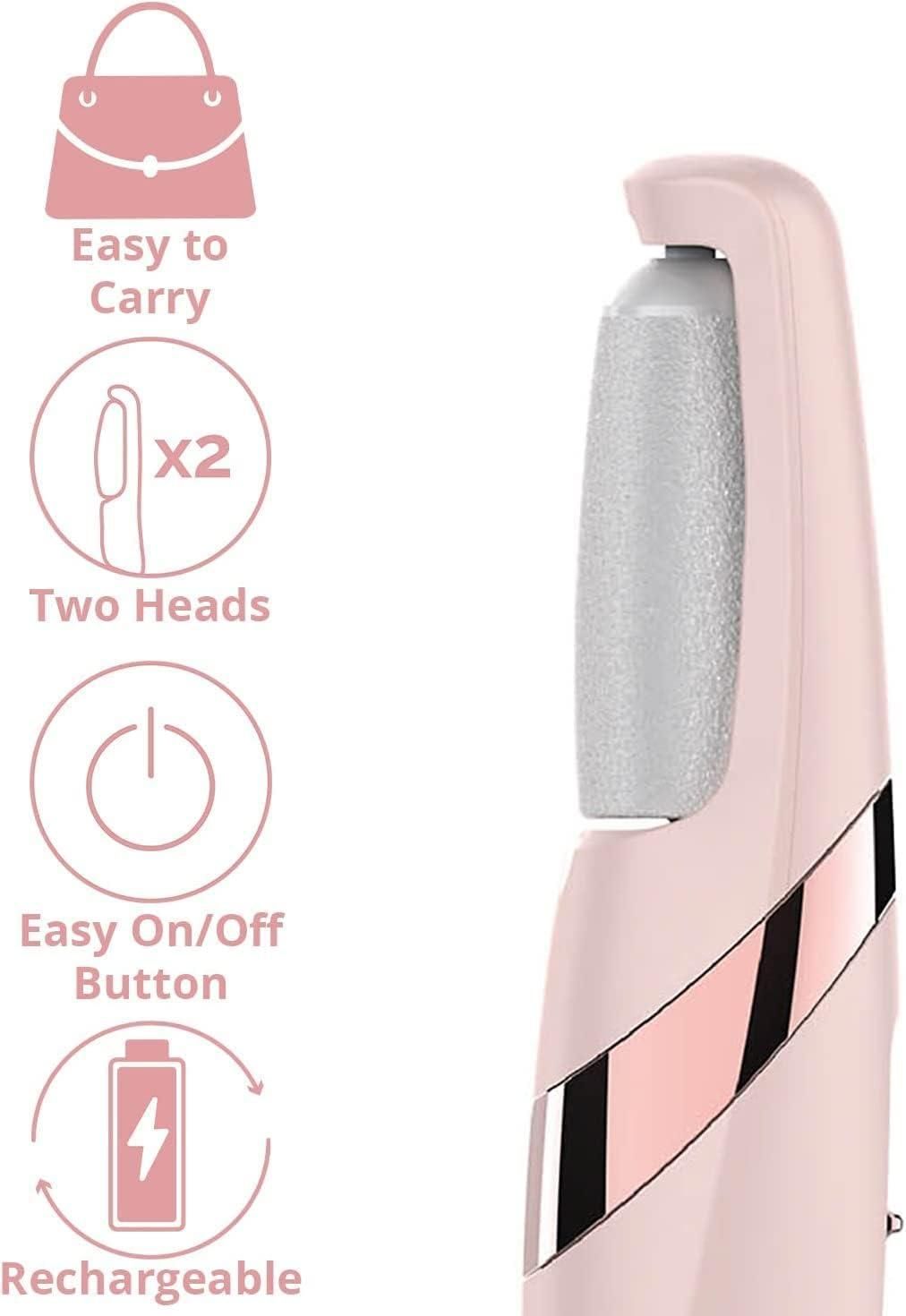 Electronic Pedicure Tool Cordless Rechargeable Callus Dead Skin Remover Polishing Wand with Roller Heads Flawless Pedi Electronic Pedicure Tool Callus Dead Skin Remover